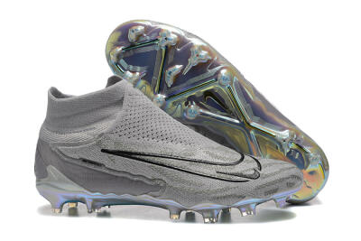 Men's Nike Phantom GX 2 Elite FG Firm Ground High-Tops Football Boots - Grey/Black/Gold