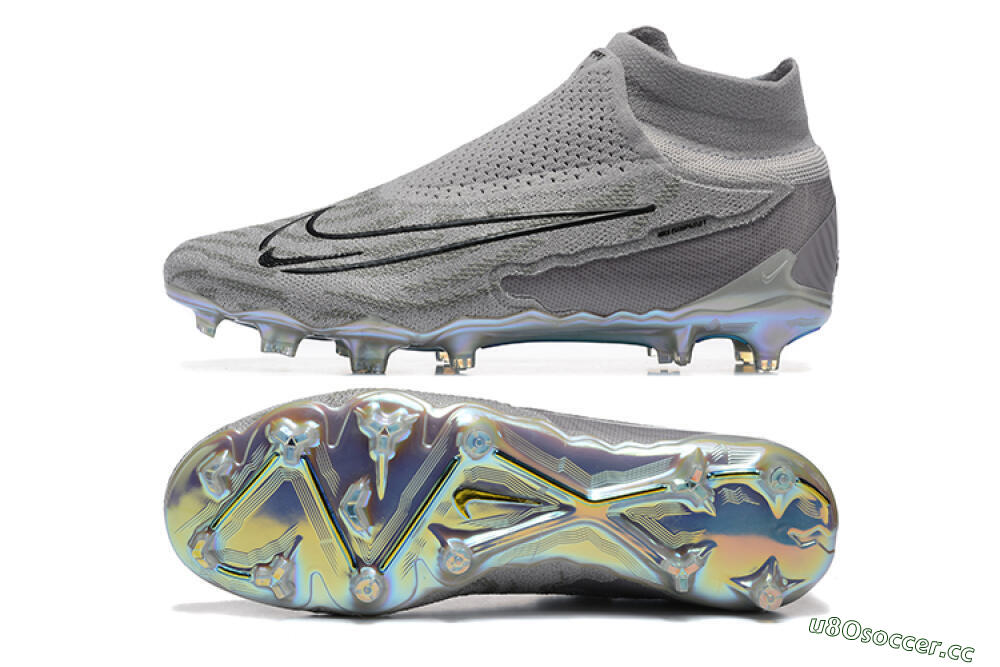 Men's Nike Phantom GX 2 Elite FG Firm Ground High-Tops Football Boots - Grey/Black/Gold 1
