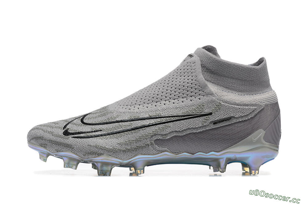 Men's Nike Phantom GX 2 Elite FG Firm Ground High-Tops Football Boots - Grey/Black/Gold 0