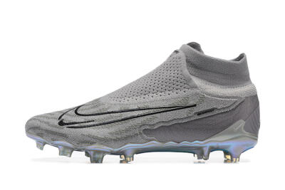 Men's Nike Phantom GX 2 Elite FG Firm Ground High-Tops Football Boots - Grey/Black/Gold
