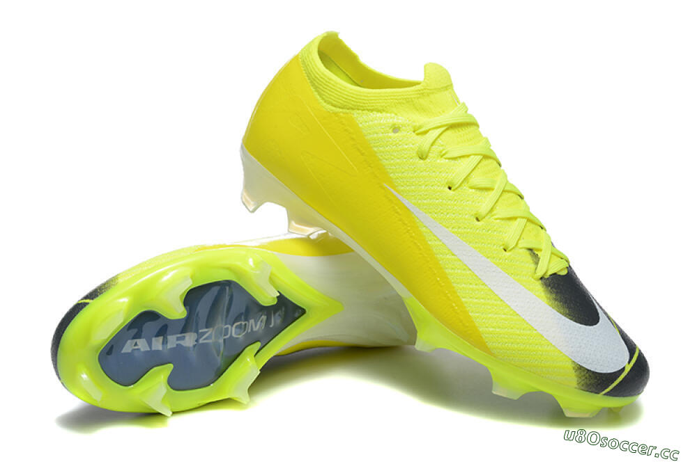 Men's Nike Air Zoom Mercurial Vapor 16 Elite FG Firm Ground Low-Tops Football Boots - Yellow/Black/White 4