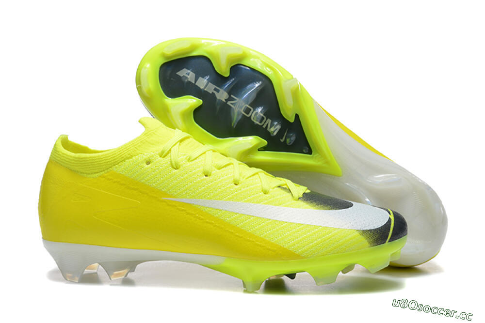 Men's Nike Air Zoom Mercurial Vapor 16 Elite FG Firm Ground Low-Tops Football Boots - Yellow/Black/White 2