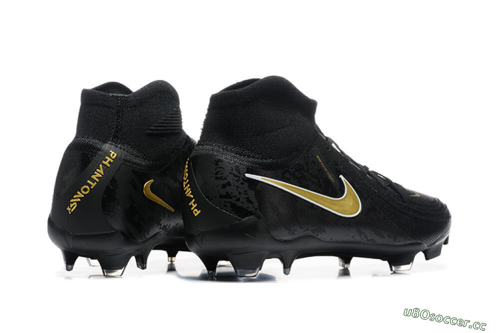 Men's Nike Phantom Luna Elite FG Firm Ground High-Tops Football Boots - Black/Gold 9
