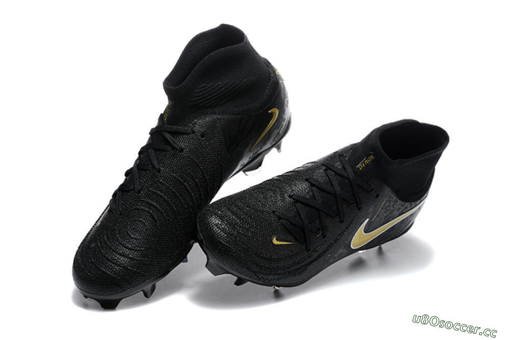 Men's Nike Phantom Luna Elite FG Firm Ground High-Tops Football Boots - Black/Gold 6