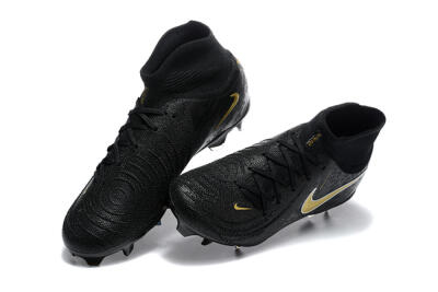 Men's Nike Phantom Luna Elite FG Firm Ground High-Tops Football Boots - Black/Gold