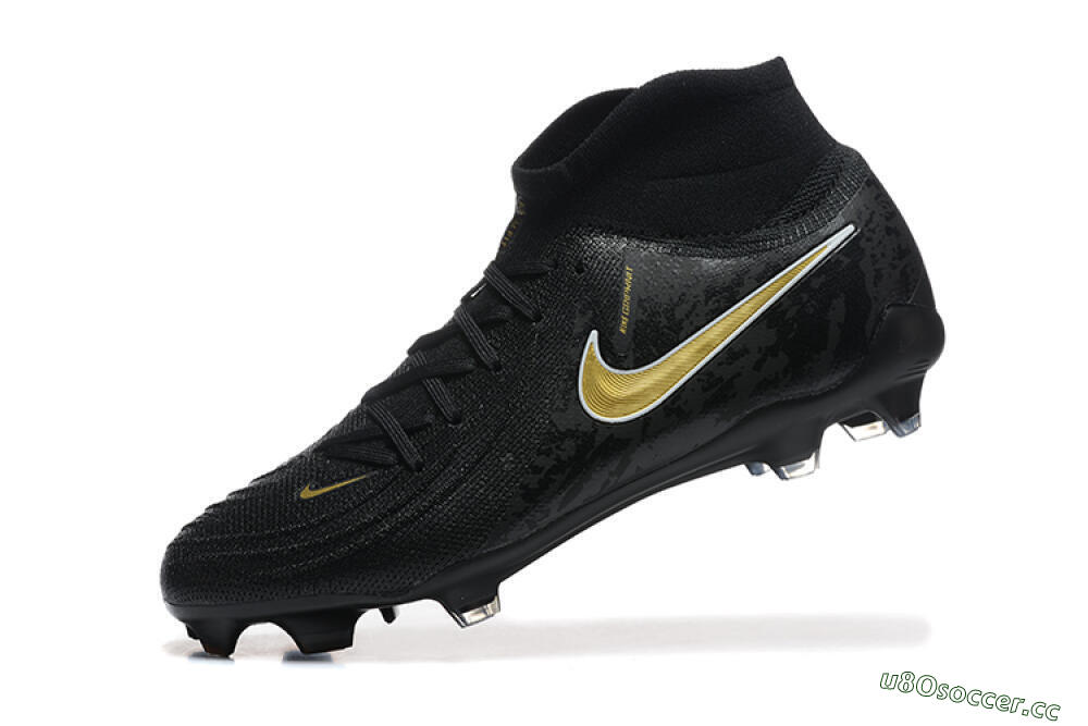 Men's Nike Phantom Luna Elite FG Firm Ground High-Tops Football Boots - Black/Gold 8