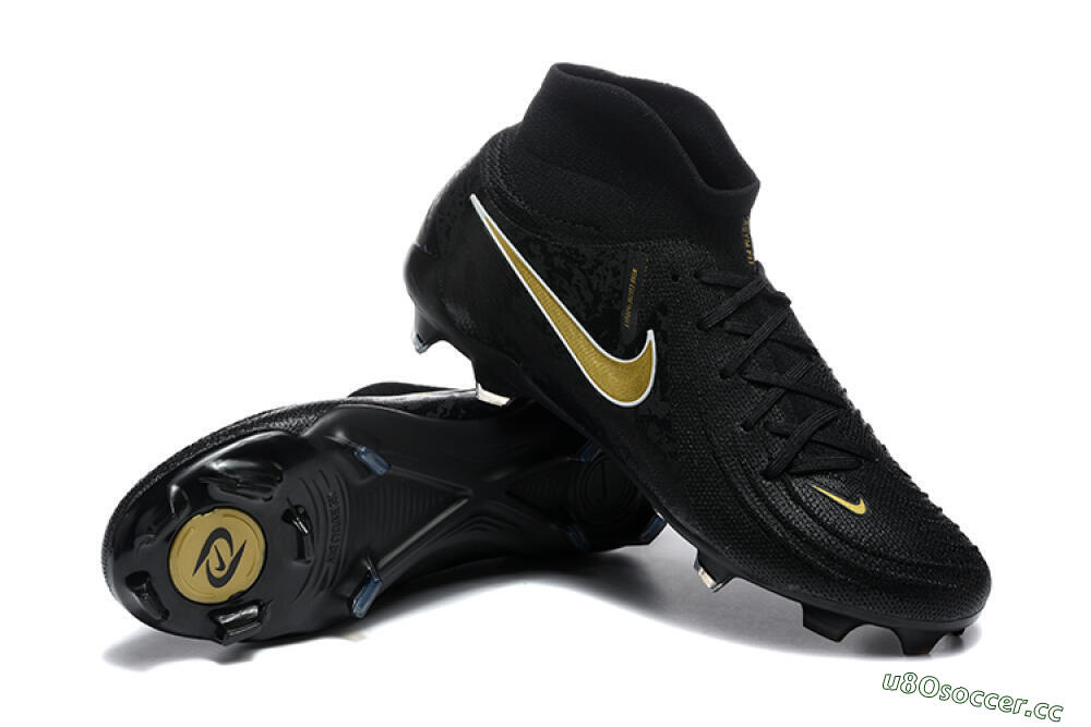 Men's Nike Phantom Luna Elite FG Firm Ground High-Tops Football Boots - Black/Gold 4