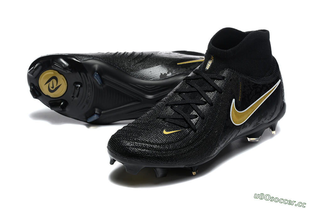 Men's Nike Phantom Luna Elite FG Firm Ground High-Tops Football Boots - Black/Gold 3
