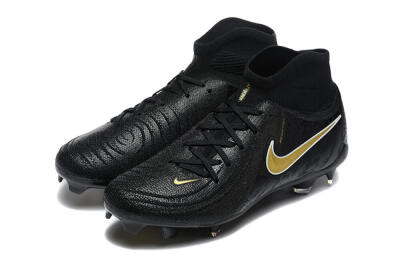 Men's Nike Phantom Luna Elite FG Firm Ground High-Tops Football Boots - Black/Gold