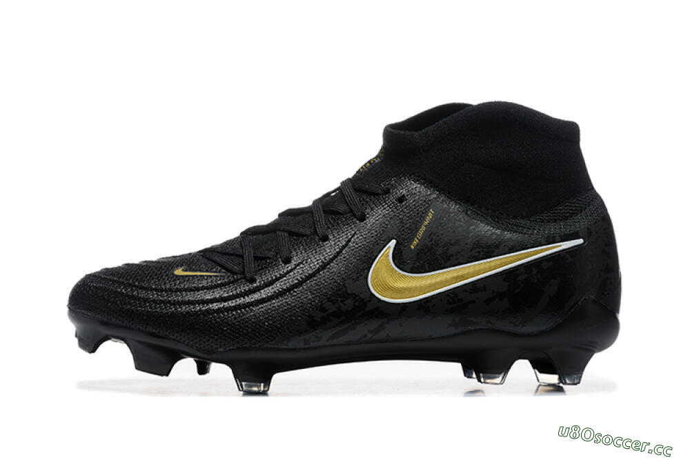 Men's Nike Phantom Luna Elite FG Firm Ground High-Tops Football Boots - Black/Gold 0