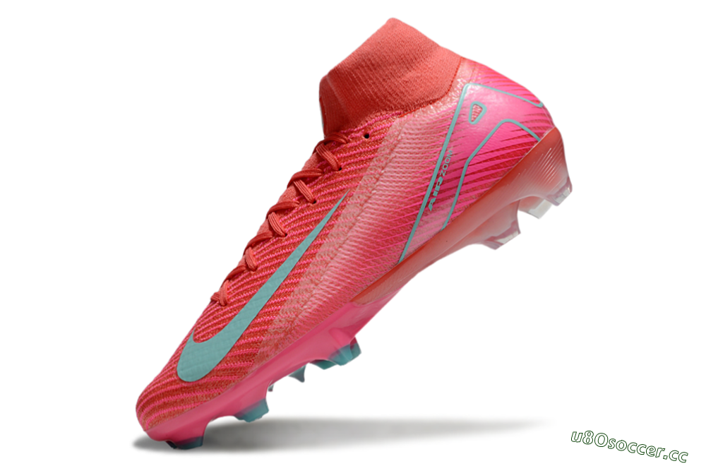Unisex Nike Air Zoom Mercurial Superfly 10 Elite FG Firm Ground High-Tops Football Boots - Red/Jade/Pink 5
