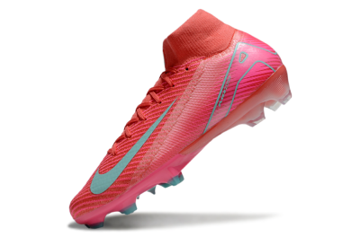 Unisex Nike Air Zoom Mercurial Superfly 10 Elite FG Firm Ground High-Tops Football Boots - Red/Jade/Pink