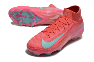 Unisex Nike Air Zoom Mercurial Superfly 10 Elite FG Firm Ground High-Tops Football Boots - Red/Jade/Pink