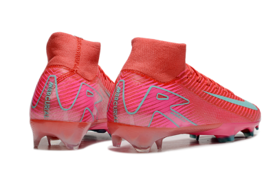 Unisex Nike Air Zoom Mercurial Superfly 10 Elite FG Firm Ground High-Tops Football Boots - Red/Jade/Pink