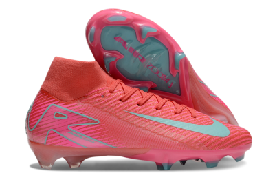 Unisex Nike Air Zoom Mercurial Superfly 10 Elite FG Firm Ground High-Tops Football Boots - Red/Jade/Pink