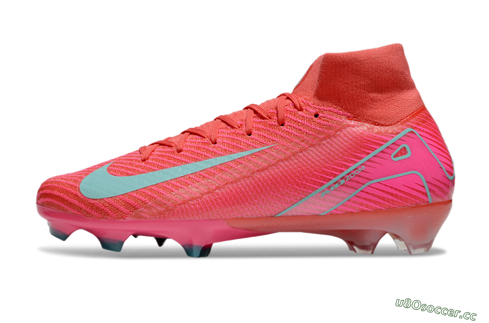 Unisex Nike Air Zoom Mercurial Superfly 10 Elite FG Firm Ground High-Tops Football Boots - Red/Jade/Pink 0