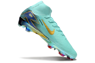 Men's Nike Air Zoom Mercurial Superfly 10 Elite FG Firm Ground High-Tops Football Boots - Jade/Gold/Blue