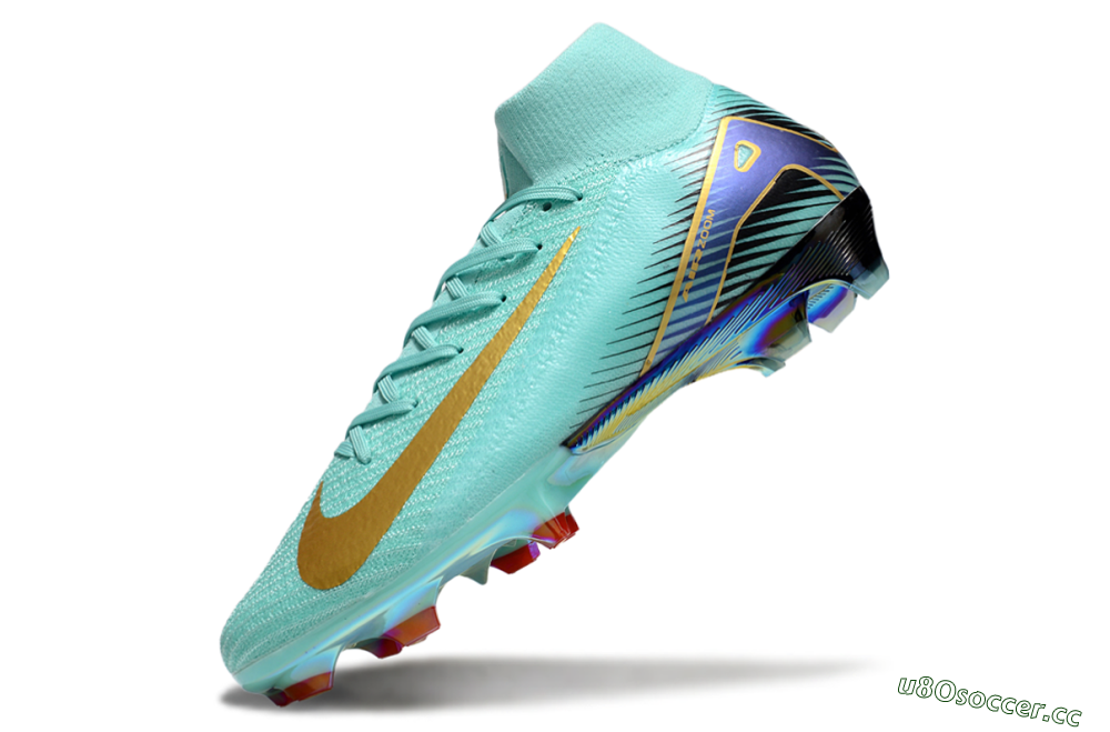 Men's Nike Air Zoom Mercurial Superfly 10 Elite FG Firm Ground High-Tops Football Boots - Jade/Gold/Blue 5