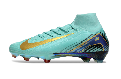 Men's Nike Air Zoom Mercurial Superfly 10 Elite FG Firm Ground High-Tops Football Boots - Jade/Gold/Blue