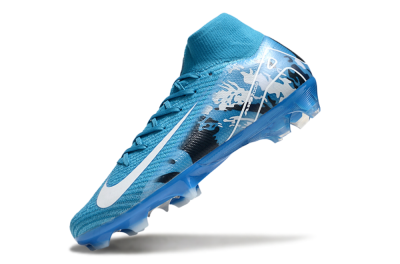 Men's Nike Air Zoom Mercurial Superfly 10 Elite FG Firm Ground High-Tops Football Boots - Blue/White/Black