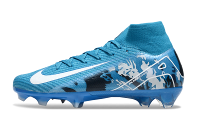 Men's Nike Air Zoom Mercurial Superfly 10 Elite FG Firm Ground High-Tops Football Boots - Blue/White/Black