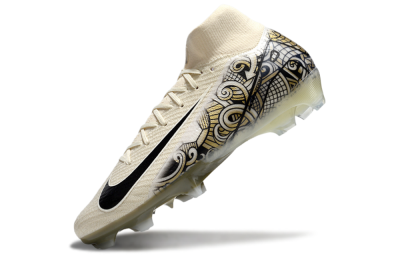 Men's Nike Air Zoom Mercurial Superfly 10 Elite FG Firm Ground High-Tops Football Boots - Beige/Black/Yellow