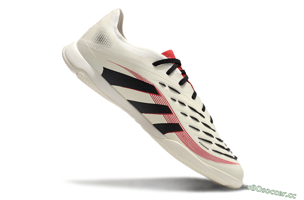 Men's Adidas Predator 25 Elite IC Indoor & Futsal Low-Tops Football Shoes - Beige/Black/Red 4