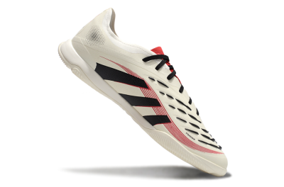 Men's Adidas Predator 25 Elite IC Indoor & Futsal Low-Tops Football Shoes - Beige/Black/Red