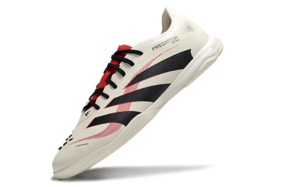 Men's Adidas Predator 25 Elite IC Indoor & Futsal Low-Tops Football Shoes - Beige/Black/Red