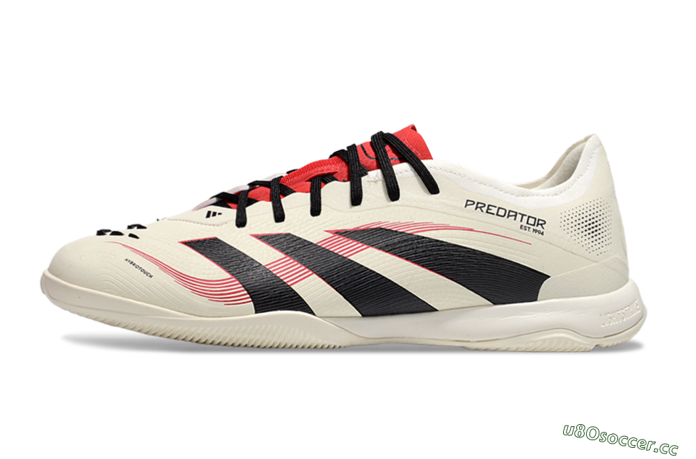 Men's Adidas Predator 25 Elite IC Indoor & Futsal Low-Tops Football Shoes - Beige/Black/Red 0