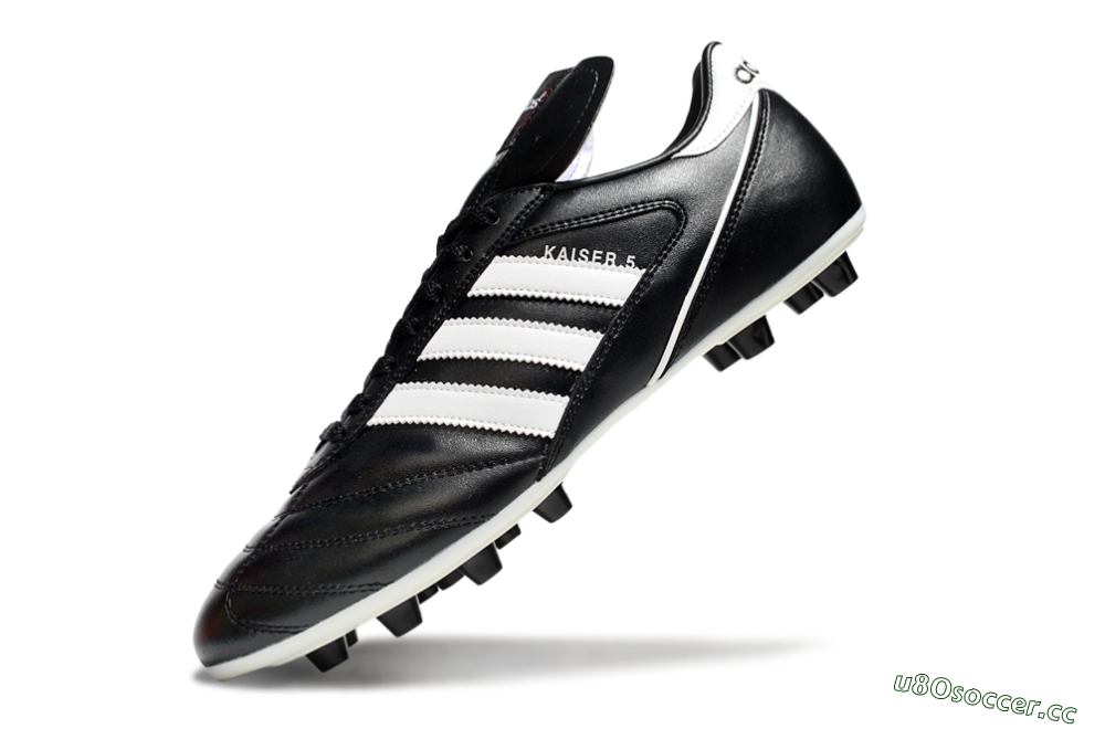 Men's Adidas Kaiser 5 FG Firm Ground Low-Tops Football Boots - Black/White 5