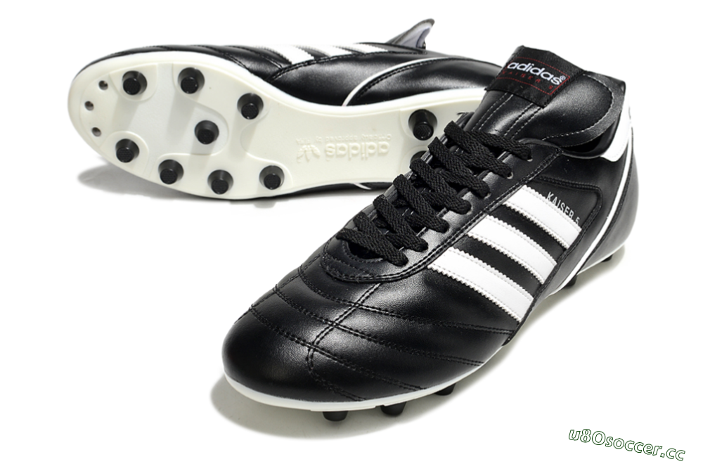 Men's Adidas Kaiser 5 FG Firm Ground Low-Tops Football Boots - Black/White 3