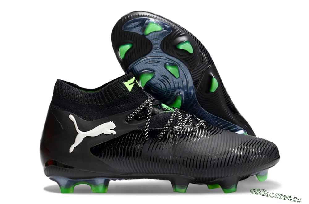 Men's Puma Future 8 Ultimate FG Firm Ground Low-Tops Football Boots - Black/White/Yellow 2