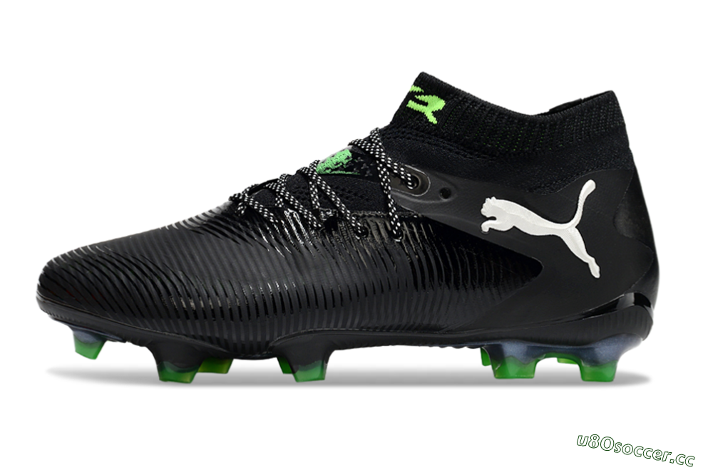 Men's Puma Future 8 Ultimate FG Firm Ground Low-Tops Football Boots - Black/White/Yellow 0