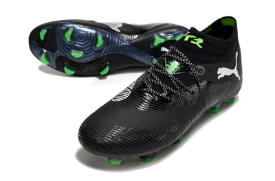 Men's Puma Future 8 Ultimate FG Firm Ground Low-Tops Football Boots - Black/White/Yellow