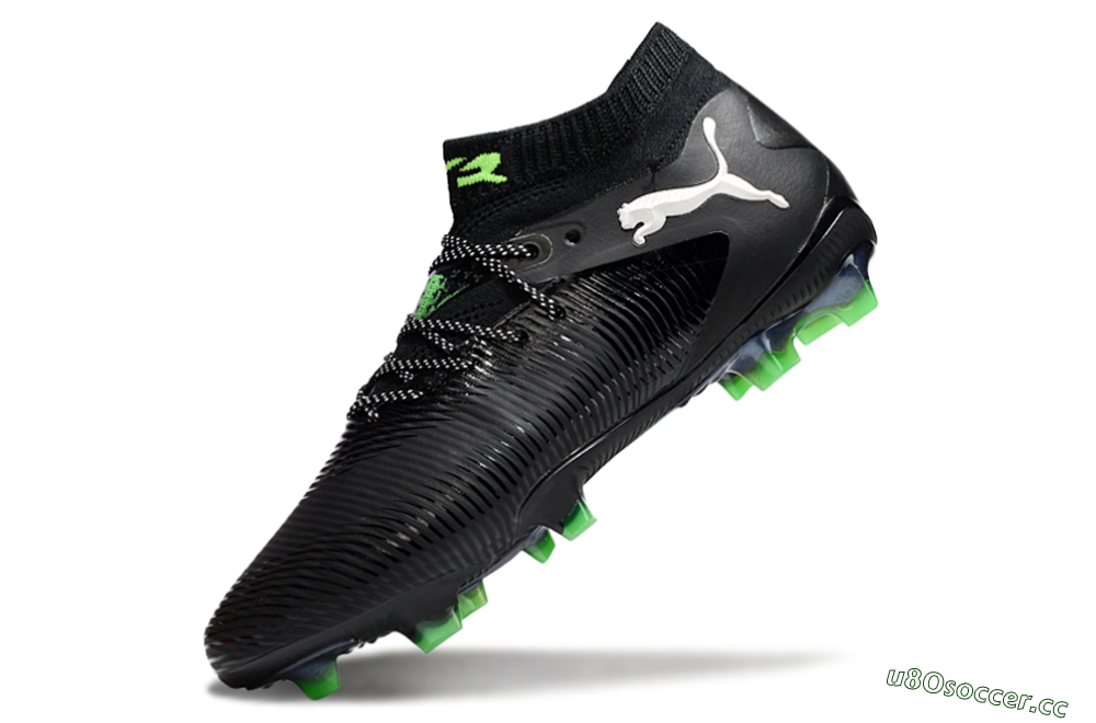 Men's Puma Future 8 Ultimate FG Firm Ground Low-Tops Football Boots - Black/White/Yellow 5