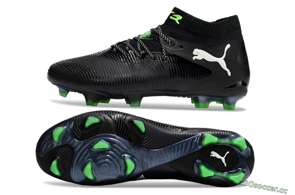 Men's Puma Future 8 Ultimate FG Firm Ground Low-Tops Football Boots - Black/White/Yellow 1