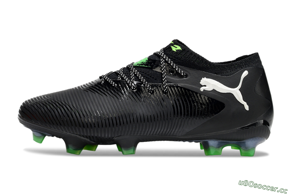 Men's Puma Future 8 Ultimate FG Firm Ground Low-Tops Football Boots - Black/White/Yellow 0