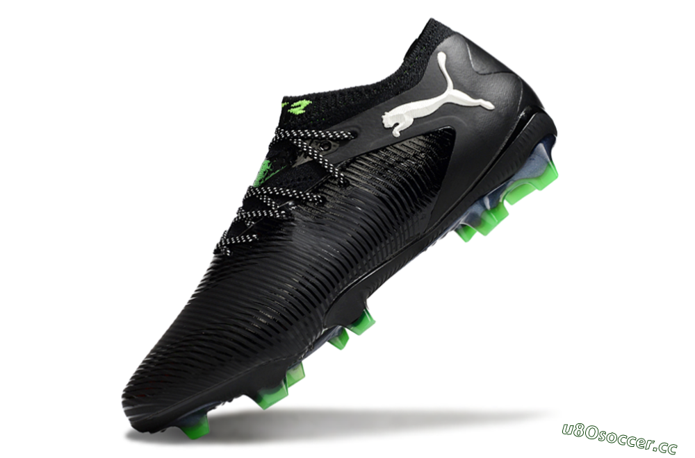 Men's Puma Future 8 Ultimate FG Firm Ground Low-Tops Football Boots - Black/White/Yellow 5