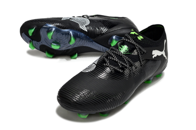 Men's Puma Future 8 Ultimate FG Firm Ground Low-Tops Football Boots - Black/White/Yellow