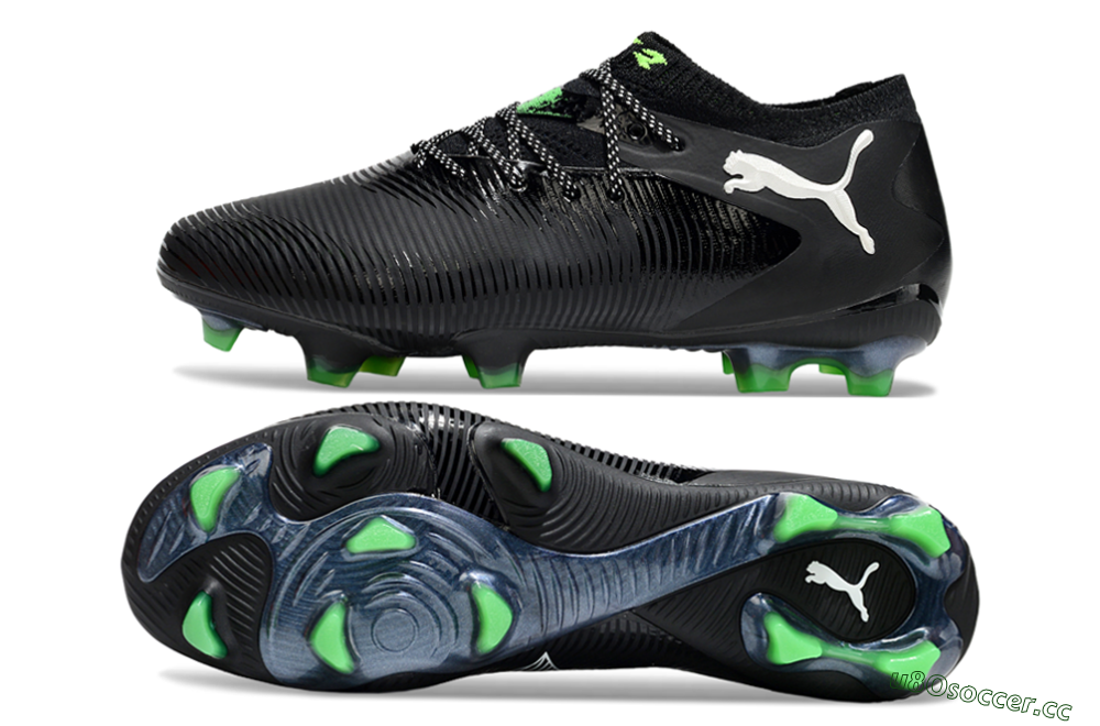 Men's Puma Future 8 Ultimate FG Firm Ground Low-Tops Football Boots - Black/White/Yellow 1