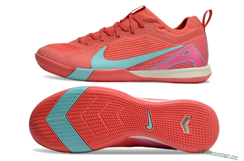Men's Nike Air Zoom Mercurial Vapor 16 Pro IC Indoor & Futsal Low-Tops Football Shoes - Red/Jade/Pink 1