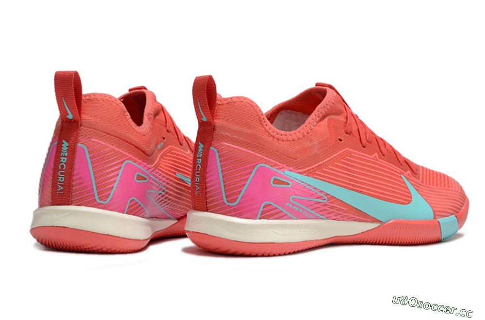 Men's Nike Air Zoom Mercurial Vapor 16 Pro IC Indoor & Futsal Low-Tops Football Shoes - Red/Jade/Pink 6