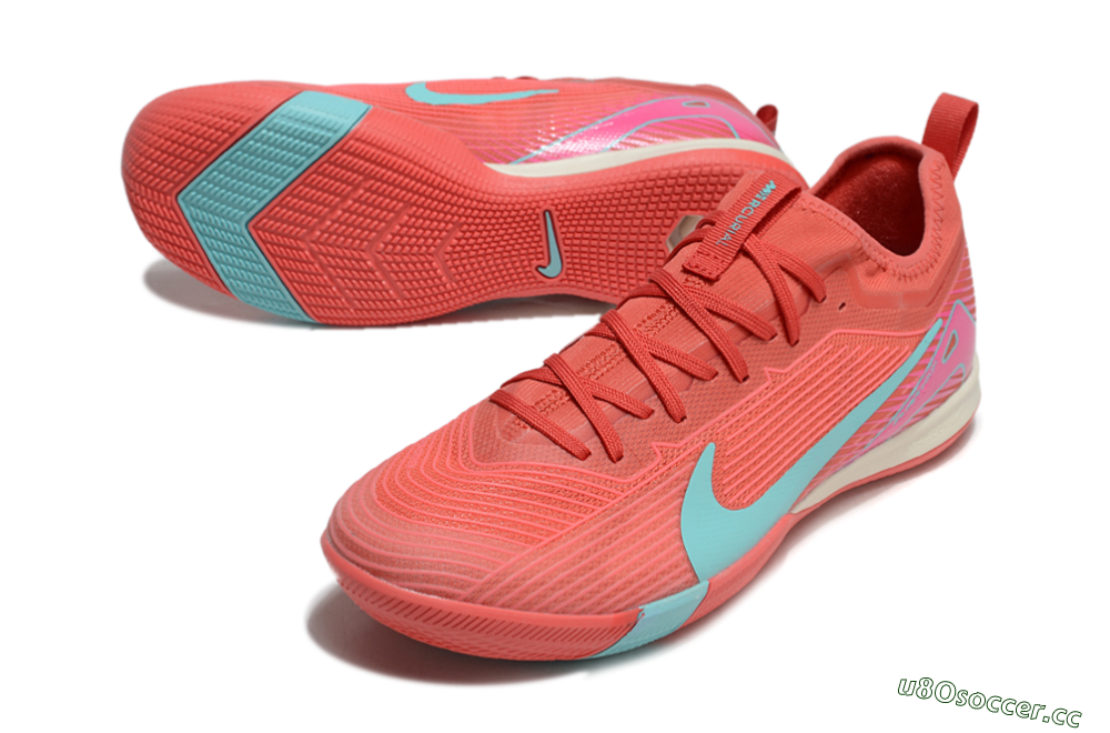 Men's Nike Air Zoom Mercurial Vapor 16 Pro IC Indoor & Futsal Low-Tops Football Shoes - Red/Jade/Pink 3