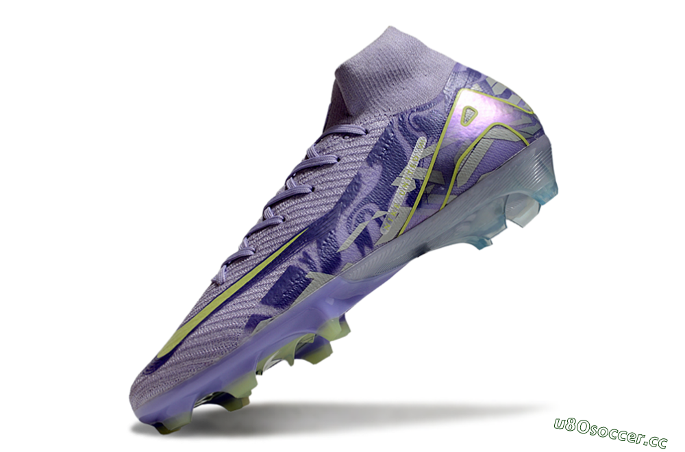 Unisex Nike Air Zoom Mercurial Superfly 10 Elite FG Firm Ground High-Tops Football Boots - Purple/Yellow 5