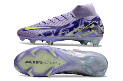 Unisex Nike Air Zoom Mercurial Superfly 10 Elite FG Firm Ground High-Tops Football Boots - Purple/Yellow