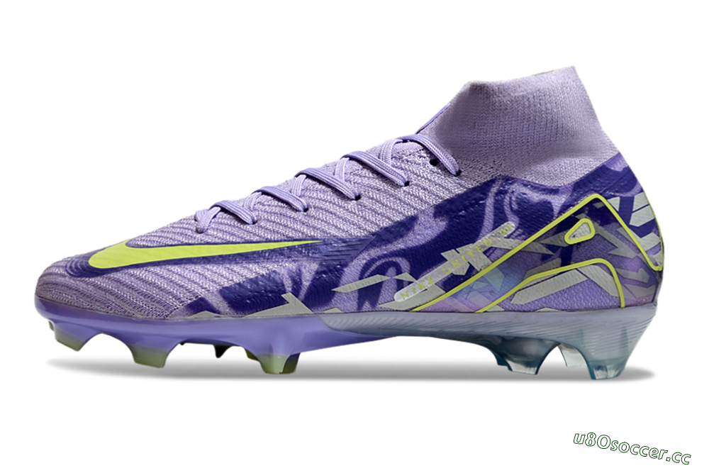 Unisex Nike Air Zoom Mercurial Superfly 10 Elite FG Firm Ground High-Tops Football Boots - Purple/Yellow 0