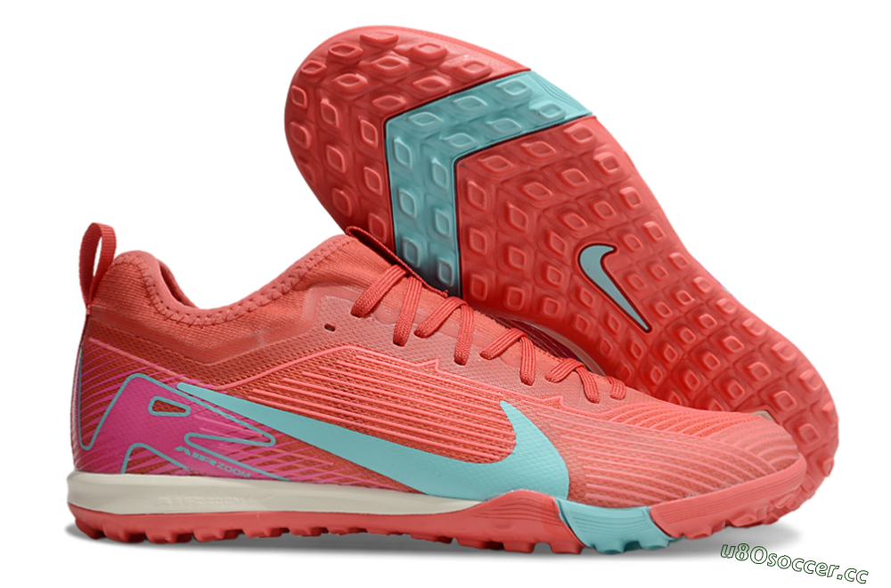Unisex Nike Air Zoom Mercurial Vapor 16 Pro TF Artificial Turf Low-Tops Football Shoes - Red/Jade/Pink 2