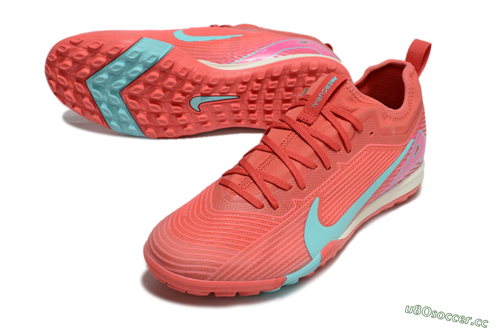 Unisex Nike Air Zoom Mercurial Vapor 16 Pro TF Artificial Turf Low-Tops Football Shoes - Red/Jade/Pink 3