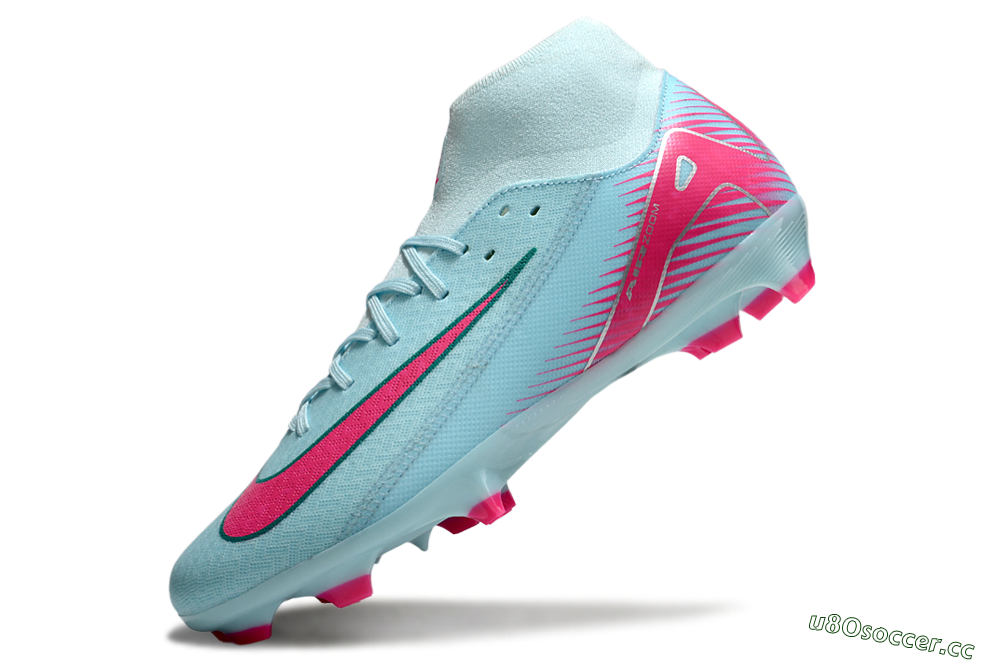 Men's Nike Air Zoom Mercurial Superfly 10 Elite FG Firm Ground High-Tops Football Boots - Jade/Pink/White 5